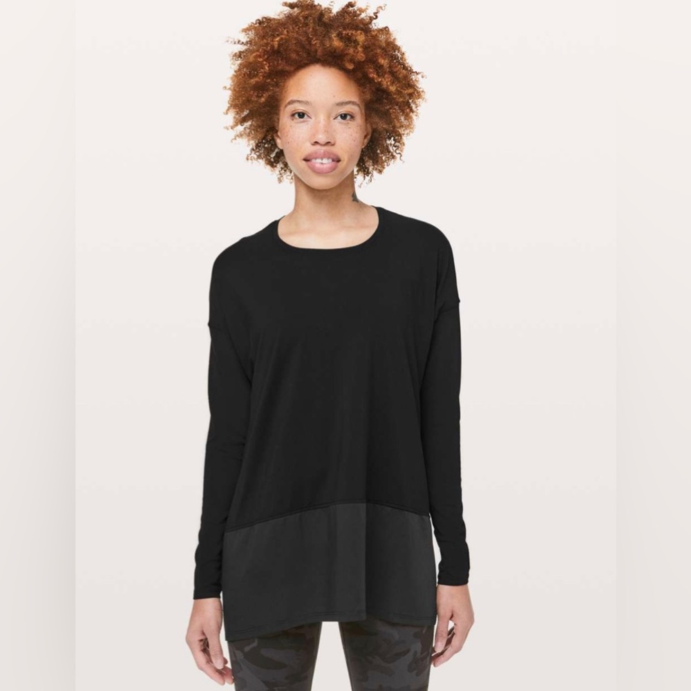 lululemon athletica Black Long Sleeve Relaxed Tee